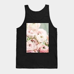 Flowers print, Pink, Pastel, Fashion print, Scandinavian art, Modern art, Wall art, Print, Minimalistic, Modern Tank Top